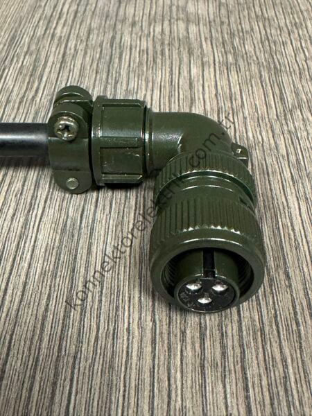 HZ CONNECTORS MS3108F 10SL-3S 3 Pin Metal Kasa 90° Açılı Kablo Tipi Dişi Askeri Konnektör