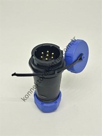 WEIPU SY2111/P7 7 Pin IP67 Plastik Kasa Bayonet Karşıt Kablo Tipi Erkek Su Geçirmez Konnektör