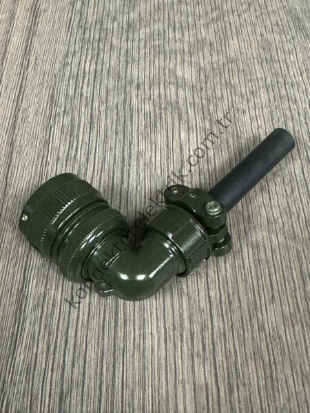 HZ CONNECTORS KDB08E 14S-5S 5 Pin Metal Kasa 90° Açılı Bayonet Kablo Tipi Dişi Askeri Konnektör