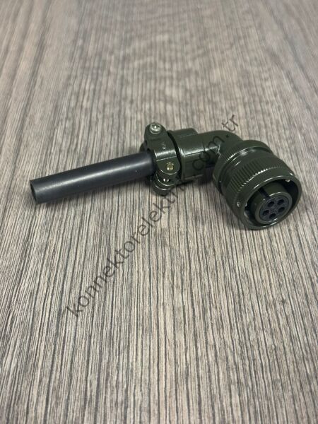 HZ CONNECTORS KDB08E 14S-5S 5 Pin Metal Kasa 90° Açılı Bayonet Kablo Tipi Dişi Askeri Konnektör