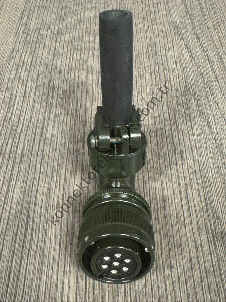 HZ CONNECTORS KDB08E 16S-1S 7 Pin Metal Kasa 90° Açılı Bayonet Kablo Tipi Dişi Askeri Konnektör