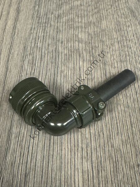 HZ CONNECTORS KDB08E 16S-1S 7 Pin Metal Kasa 90° Açılı Bayonet Kablo Tipi Dişi Askeri Konnektör