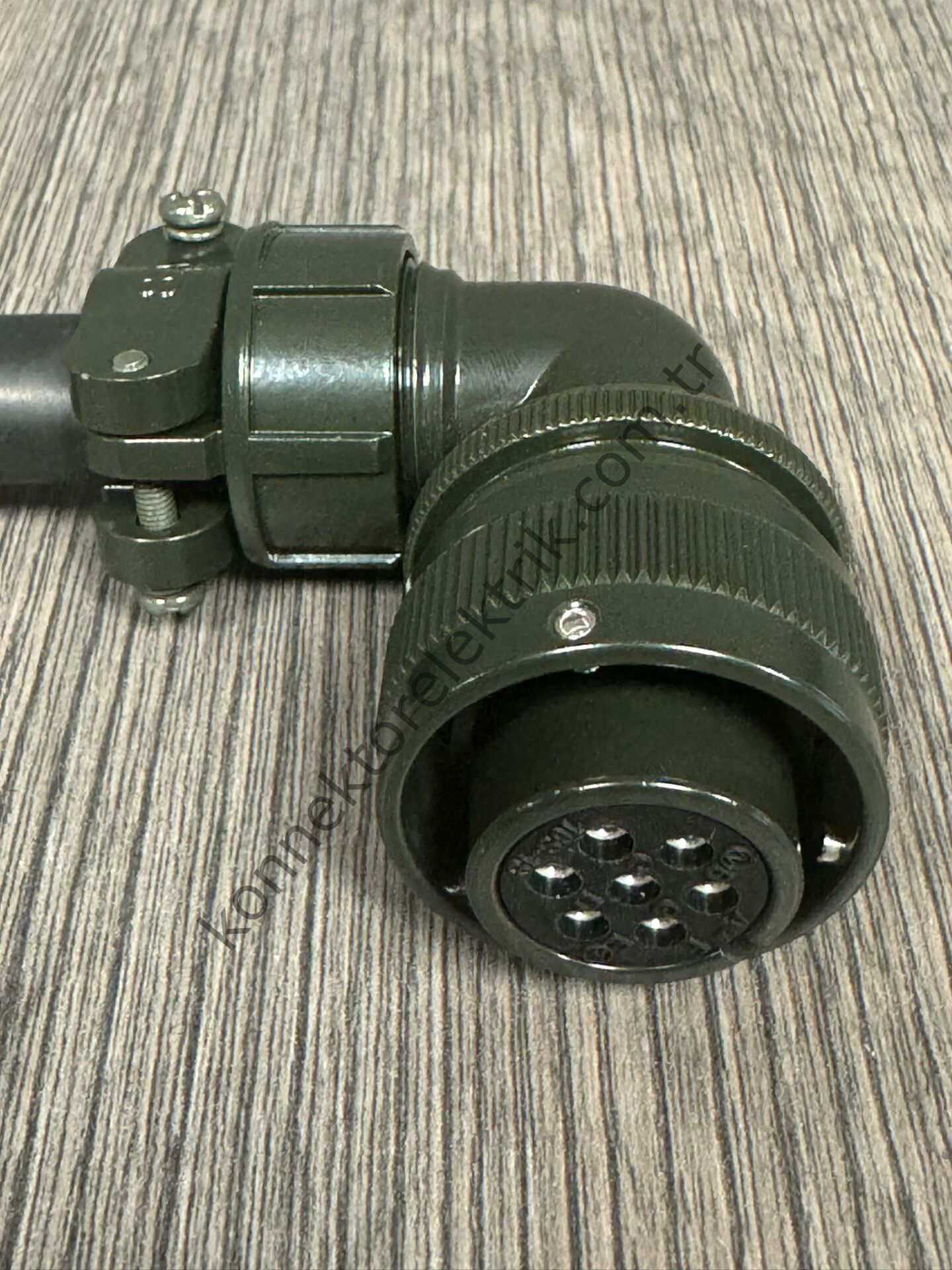 HZ CONNECTORS KDB08E 16S-1S 7 Pin Metal Kasa 90° Açılı Bayonet Kablo Tipi Dişi Askeri Konnektör