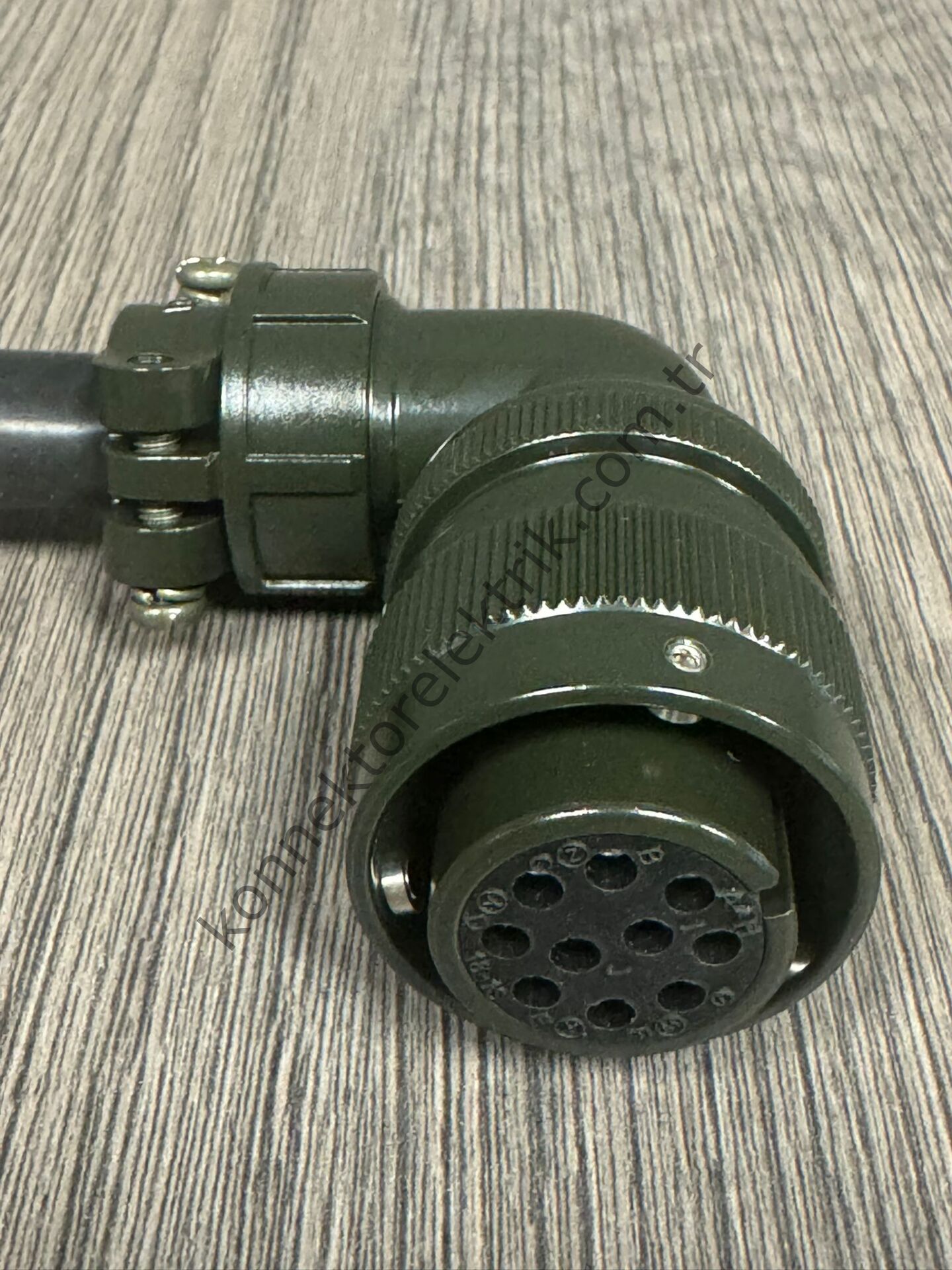 HZ CONNECTORS KDB08E 18-1S 10 Pin Metal Kasa 90° Açılı Bayonet Kablo Tipi Dişi Askeri Konnektör