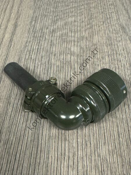HZ CONNECTORS KDB08E 18-1S 10 Pin Metal Kasa 90° Açılı Bayonet Kablo Tipi Dişi Askeri Konnektör