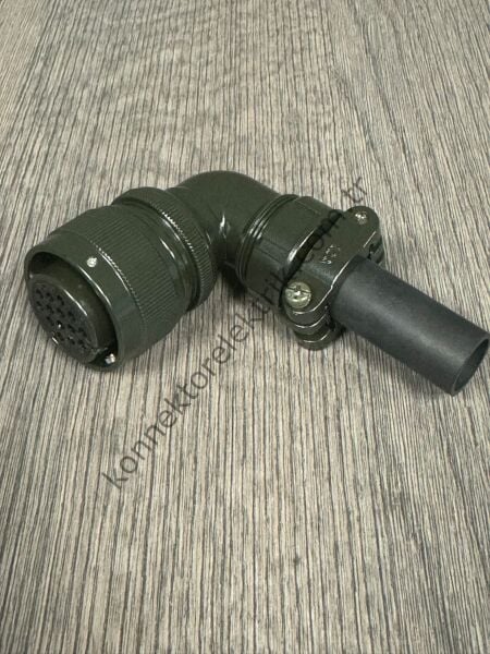 HZ CONNECTORS KDB08E 20-27S 14 Pin 90° Metal Kasa Bayonet Kablo Tipi Dişi Askeri Konnektör