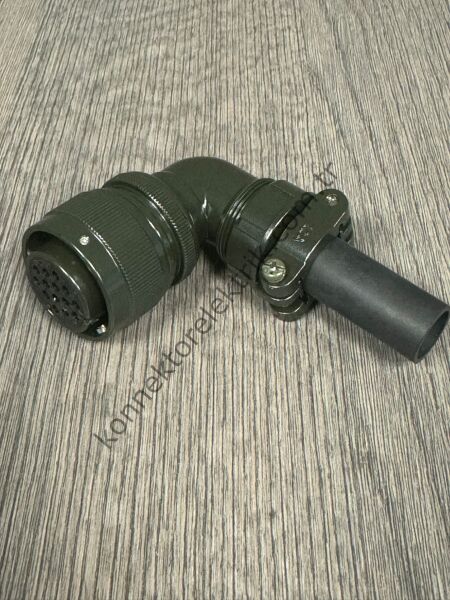 HZ CONNECTORS KDB08E 20-27S 14 Pin Metal Kasa 90° Açılı Bayonet Kablo Tipi Dişi Askeri Konnektör