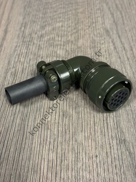 HZ CONNECTORS KDB08E 20-27S 14 Pin Metal Kasa 90° Açılı Bayonet Kablo Tipi Dişi Askeri Konnektör