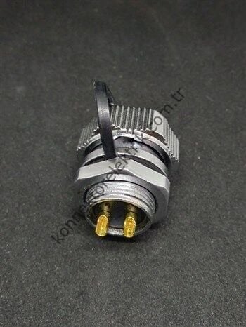 WEIPU WY16J2ZM 2 Pin IP67 Metal Kasa Bayonet Panel Tipi Erkek Su Geçirmez Konnektör