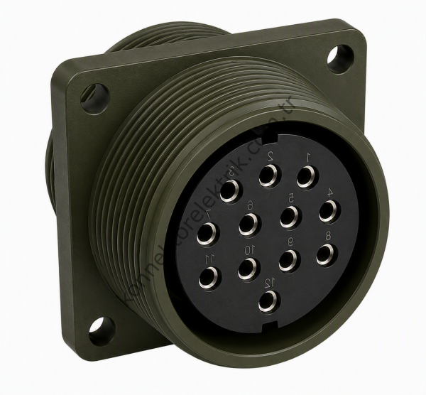 HZ CONNECTORS MS3102E 28-9S 12 Pin Metal Kasa Panel Tipi Dişi Askeri Konnektör