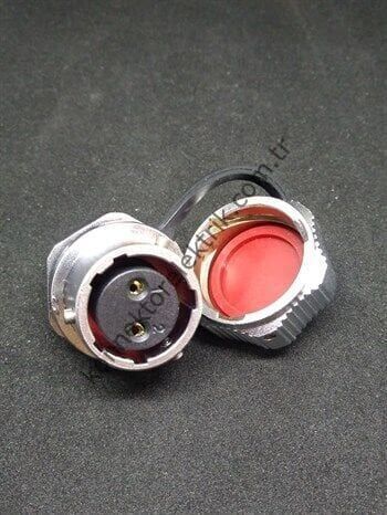 WEIPU WY16K2ZM 2 Pin IP67 Metal Kasa Bayonet Panel Tipi Dişi Su Geçirmez Konnektör