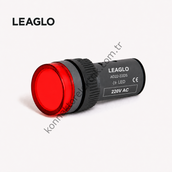 LEAGLO AD22-22DS-31R Kırmızı Plastik Gövde LED Sinyal Lambası 220V AC/DC