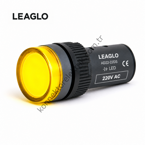 LEAGLO AD22-22DS-31Y Sarı Plastik Gövde LED Sinyal Lambası 220V AC/DC