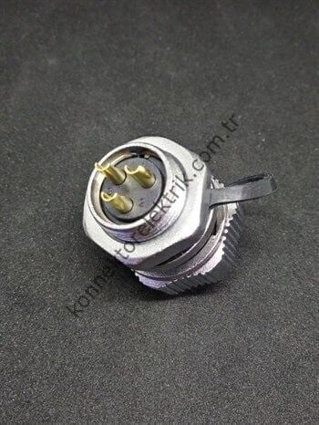 WEIPU WY16J3ZM 3 Pin IP67 Metal Kasa Bayonet Panel Tipi Erkek Su Geçirmez Konnektör