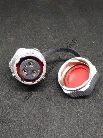WEIPU WY16K3ZM 3 Pin IP67 Metal Kasa Bayonet Panel Tipi Dişi Su Geçirmez Konnektör