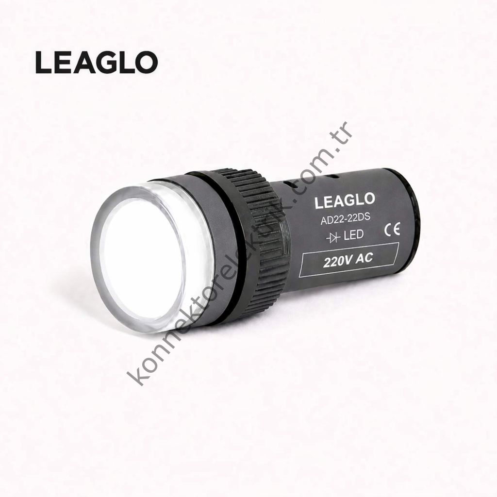 LEAGLO AD22-22DS-31W Beyaz Plastik Gövde LED Sinyal Lambası 220V AC/DC