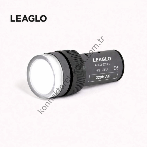 LEAGLO AD22-22DS-31W Beyaz Plastik Gövde LED Sinyal Lambası 220V AC/DC