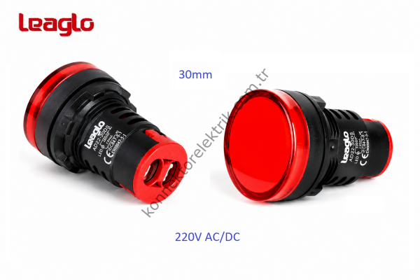 LEAGLO AD22-30DS-31R Kırmızı Plastik Gövde LED Sinyal Lambası 220V AC/DC