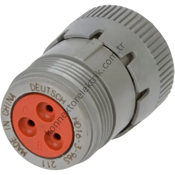 TE CONNECTIVITY HD16-3-96S 3 Pin Kablo Tipi Dişi Konnektör