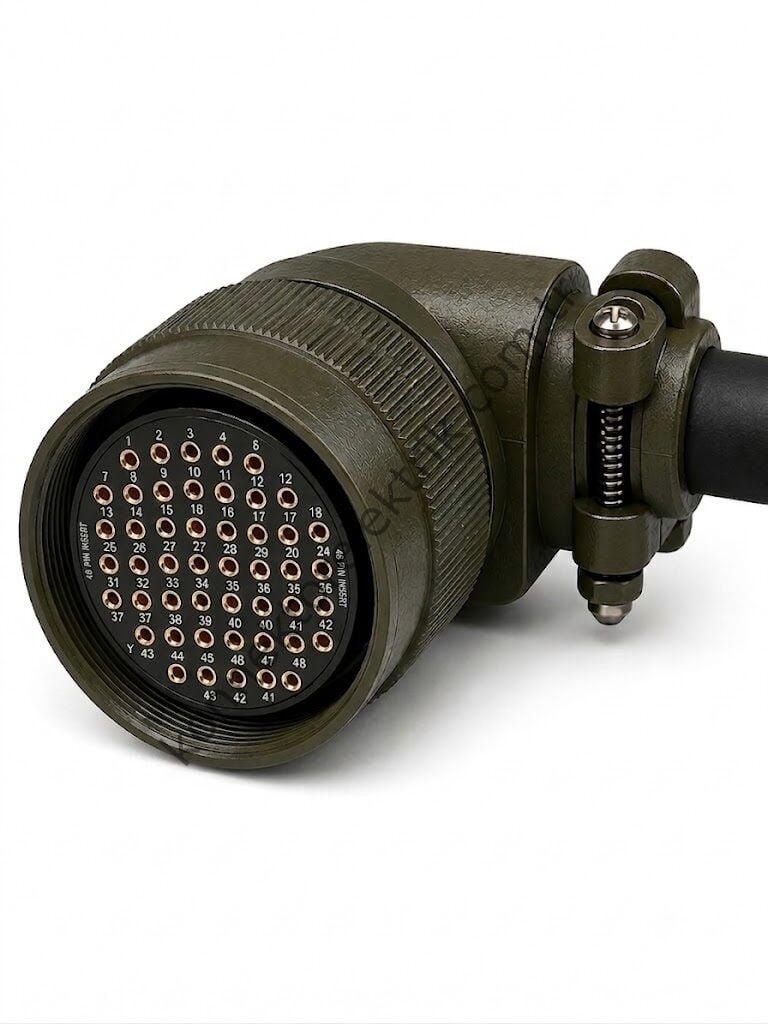 HZ CONNECTORS MS3108F 36-10S 48 Pin Metal Kasa 90° Açılı Kablo Tipi Dişi Askeri Konnektör