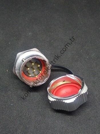 WEIPU WY20J7ZM 7 Pin IP67 Metal Kasa Bayonet Panel Tipi Erkek Su Geçirmez Konnektör