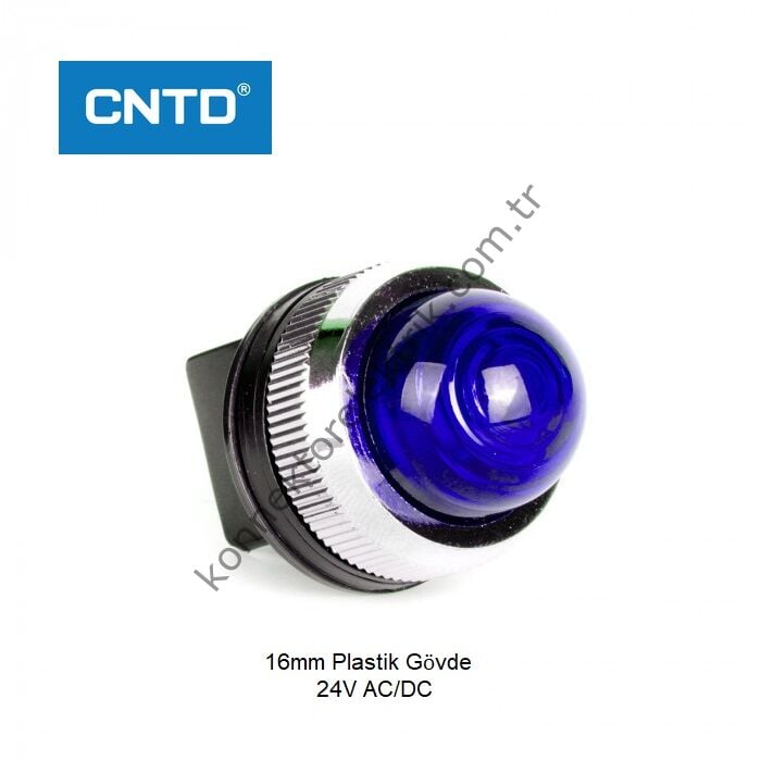 CNTD CPNR-30B24 Mavi 30mm Plastik Gövde LED Sinyal Lambası 24V AC/DC