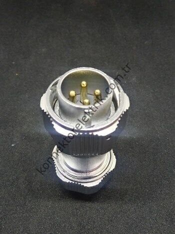 WEIPU WY20J4TE 4 Pin IP67 Metal Kasa Bayonet Kablo Tipi Erkek Su Geçirmez Konnektör