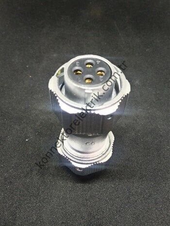 WEIPU WY20K4TE 4 Pin IP67 Metal Kasa Bayonet Kablo Tipi Dişi Su Geçirmez Konnektör