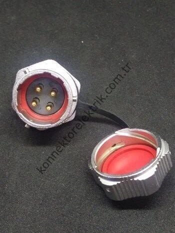 WEIPU WY20J4ZM 4 Pin IP67 Metal Kasa Bayonet Panel Tipi Erkek Su Geçirmez Konnektör