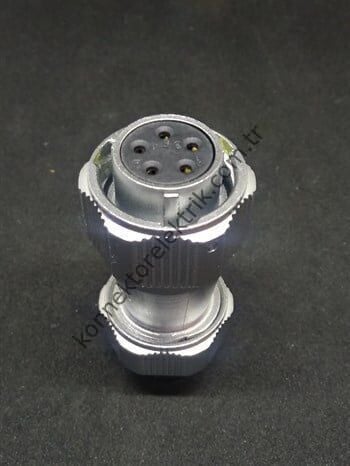 WEIPU WY20K5TE 5 Pin IP67 Metal Kasa Bayonet Kablo Tipi Dişi Su Geçirmez Konnektör