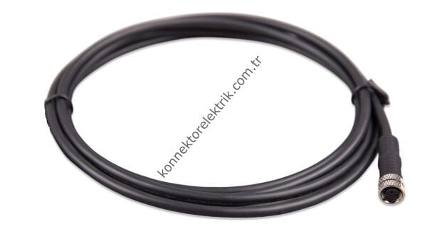 SOLJEX M8 2mt Kablolu 3 Pin Dişi Konnektör