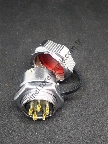 WEIPU WY20K5ZM 5 Pin IP67 Metal Kasa Bayonet Panel Tipi Dişi Su Geçirmez Konnektör
