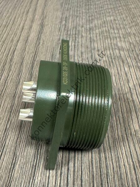 KUKDONG MS3102E 28-3P 3 Pin Metal Kasa Panel Tipi Erkek Askeri Konnektör