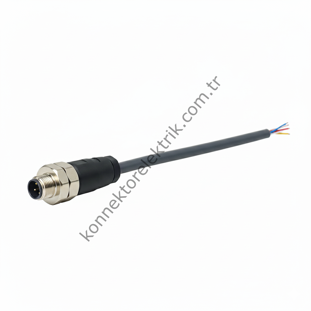 SOLJEX M8 5mt Kablolu 4 Pin Erkek Konnektör