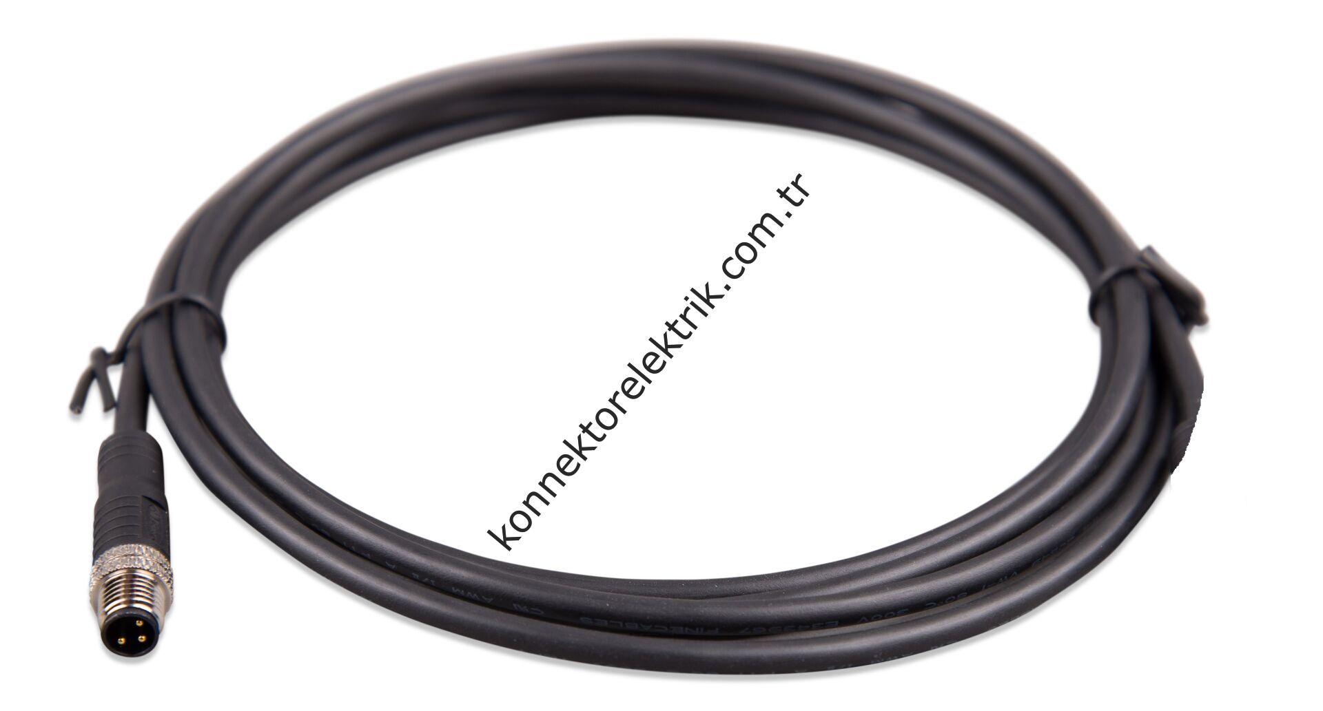 SOLJEX M12 5mt. Kablolu 3 Pin Erkek Konnektör