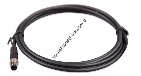 SOLJEX M12 5mt Kablolu 3 Pin Erkek Konnektör