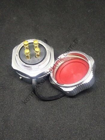 WEIPU WY24K4ZM 4 Pin IP67 Metal Kasa Bayonet Panel Tipi Dişi Su Geçirmez Konnektör