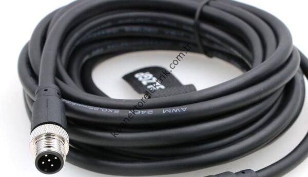 SOLJEX M12 3mt. Kablolu 5 Pin Erkek Konnektör