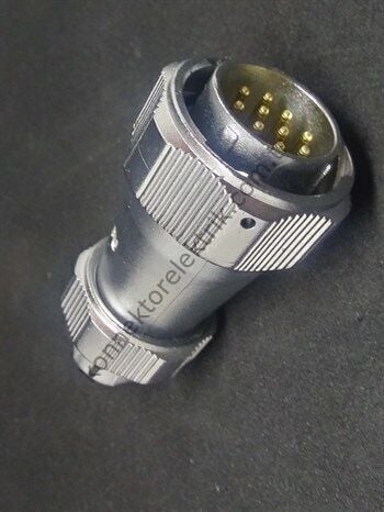 WEIPU WY24J10TE 10 Pin IP67 Metal Kasa Bayonet Kablo Tipi Erkek Su Geçirmez Konnektör