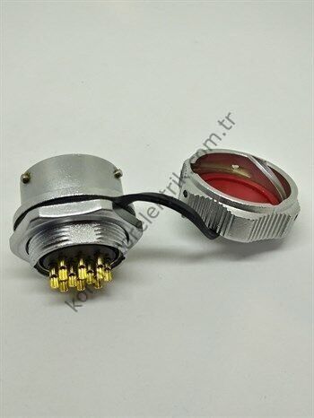 WEIPU WY24J10ZM 10 Pin IP67 Metal Kasa Bayonet Panel Tipi Erkek Su Geçirmez Konnektör