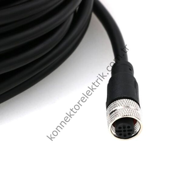SOLJEX M12 5mt Kablolu 5 Pin Dişi Konnektör
