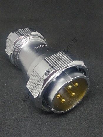 WEIPU WY40J5TE 5 Pin IP67 Metal Kasa Bayonet Kablo Tipi Erkek Su Geçirmez Konnektör