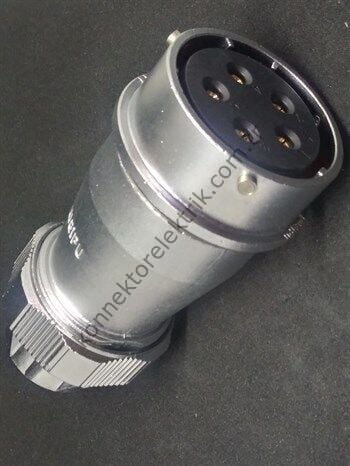 WEIPU WY40K5ZE 5 Pin IP67 Metal Kasa Bayonet Karşıt Kablo Tipi Dişi Su Geçirmez Konnektör