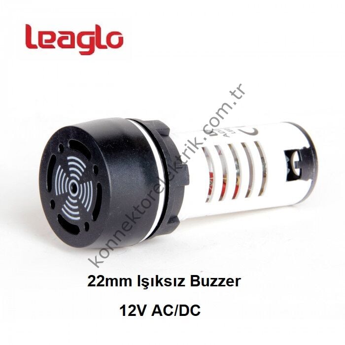 LEAGLO AD22-22SM-22 Siyah 22mm Işıksız Buzzer 12V AC/DC