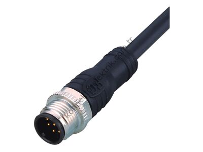 SOLJEX M12 5mt Kablolu 8 Pin Erkek Konnektör