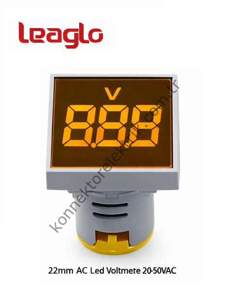 LEAGLO AD22-22VM-S-AC-Y Kare AC Led Voltmetre 22mm 20-500VAC