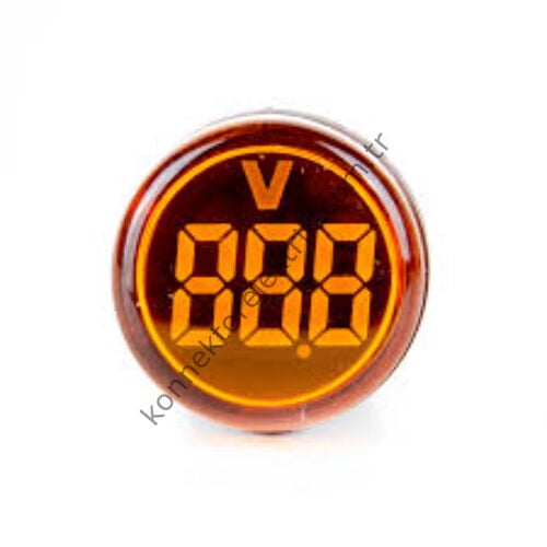 LEAGLO AD22-22VM-DC-Y Yuvarlak DC LED Voltmetre 22mm 5-60VDC