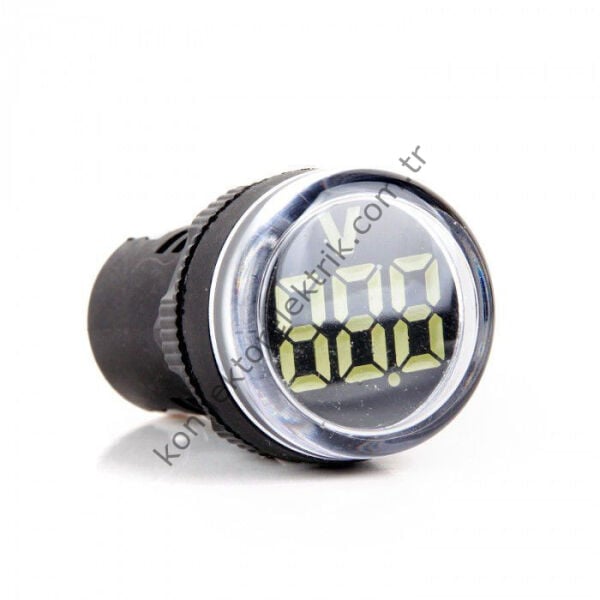 LEAGLO AD22-22VM-DC-W Yuvarlak DC LED Voltmetre 22mm 5-60VDC
