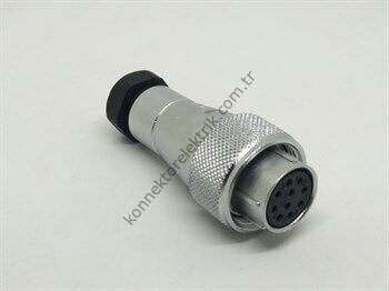 WEIPU WF16K10TA 10 Pin IP67 Metal Kasa Kablo Tipi Dişi Su Geçirmez Konnektör