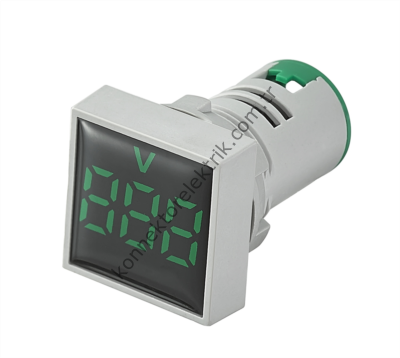 LEAGLO AD22-22VM-S-DC-G Kare DC LED Voltmetre 22mm 5-60VDC
